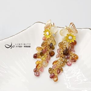 碧璽 蝴蝶 雛菊 萊茵石 秋楓落葉 稻穗滿盈 流蘇 豐收 耳環 禮物