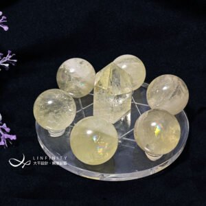 彩虹光黃水晶七星陣 財富之石 招財 晶球 晶柱 禮物 收藏 獨家