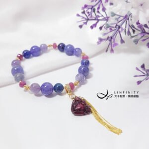 彩色丹泉石 紅寶石 碧璽 大紅大紫 流蘇 智慧 手鍊 單品 禮物