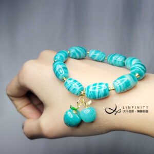 天河石 亞馬遜石 玉化 水紋 蘋果 平安 幸運 靈性 手鍊 單品 禮物