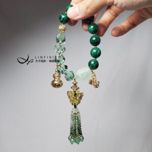 頂級孔雀石 綠海藍寶 螢石 碧璽 心輪 葫蘆 元寶 手鍊 單品 禮物
