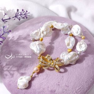 天然巴洛克珍珠 金珍珠 彩虹光 靈性 收藏 手鍊 單品 禮物 獨家