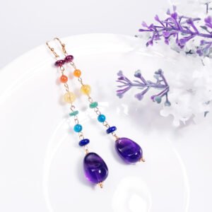 天然寶石 彩虹 七脈輪 長鍊 耳環 禮物 同志 客製 能量 原創 獨家