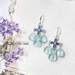 拓帕石 藍曜石 心想事成 智慧 事業成功 喉輪 眉心輪 耳環 禮物