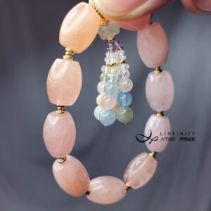 摩根石 綠柱石 粉紅海藍寶 流蘇 勇氣 人緣 智慧 手鍊 單品 禮物