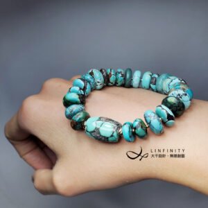 古董寶石 松石 土耳其石 高瓷化 鐵線 福氣 富貴 手鍊 單品 禮物