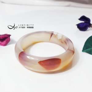 天然 櫻花瑪瑙 玉瓍 花瓣 普普風 富貴 招財 手鐲 19cm 單品 禮物