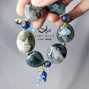 水草瑪瑙 海藍寶 藍幽靈 琺瑯 一帆風順 螺 大寶石手鍊 單品 禮物