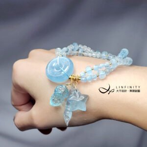 頂級海藍寶 古錢 好事花生 吉星高照 筆筆成交 手鍊 單品 禮物