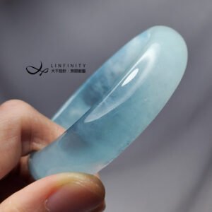 天然 頂級 星光 海藍寶 綠柱石 智慧 富貴 手鐲 18.5cm 單品 禮物