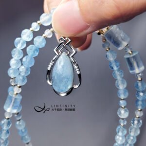 海藍寶 綠柱石 水滴 彩虹光 星光 智慧 靈性 勇氣 項鍊 單品 禮物