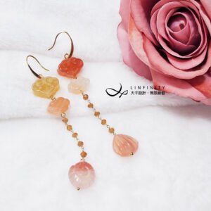 天然 瑪瑙 如意 盤長 螺貝 流蘇 智慧 招財 富貴 耳環 僅此一件 禮物