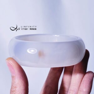 天然 白玉瓍 瑪瑙 帶金 無瑕 招財 君子 寬手鐲 19.5cm 僅一件 禮物