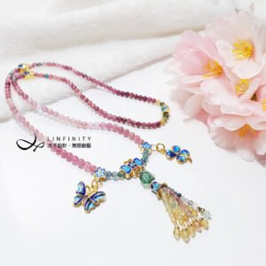 頂級碧璽 玫瑰 琺瑯 幸運草 蝴蝶 108手串 念珠 4.2mm 單品 禮物