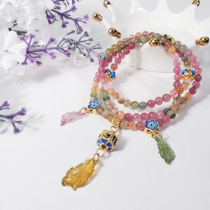 頂級彩虹碧璽 金魚 六字真言 智慧 108手串 念珠 4.5mm 單品 禮物