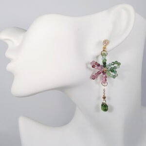 頂級 糖果 碧璽 狐仙 花 耳環 能量 開運 招財 桃花 僅一件 禮物