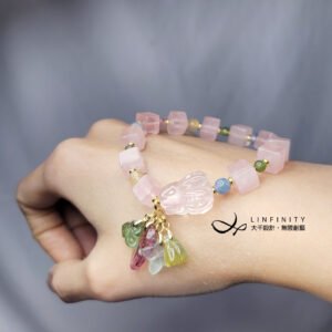 粉晶 兔 碧璽 一葉成功 人緣 彩虹 七脈輪 多寶 手鍊 單品 禮物