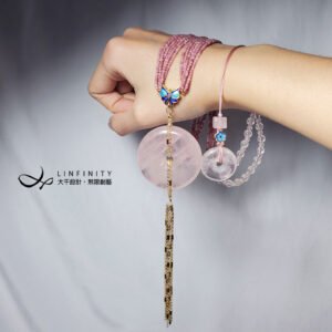 星光粉晶平安扣 玫瑰石 金流蘇 琺瑯 招財 富貴 項鍊 單品 禮物
