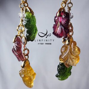 頂級 碧璽 金魚 金玉滿堂 富貴 事業 招財 不對稱設計 耳環 單品 禮物