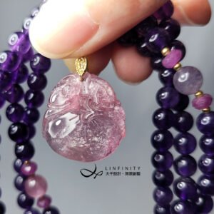 頂級紫水晶 粉碧璽 尖晶石 紅寶石 108手串 念珠 6mm 單品 禮物