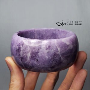 珍稀 紫雲母碧璽 共生 紫羅蘭 招財 高我 寬手鐲 20cm 單品 禮物