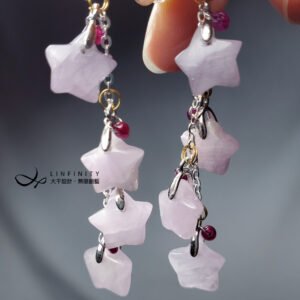 天然 紫鋰輝 吉星高照 紅寶石 紅運當頭 流蘇 福氣 耳環 僅此一件 禮物