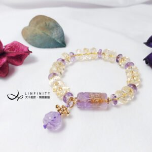 頂級紫黃晶 黃水晶 薰衣草 回紋 智慧 招財 收藏 手鍊 單品 禮物