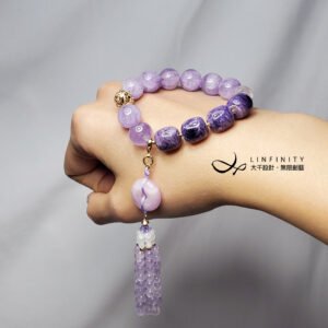 頂級紫龍晶 紫鋰輝 薰衣草紫水晶 平安扣 流蘇 手鍊 單品 禮物
