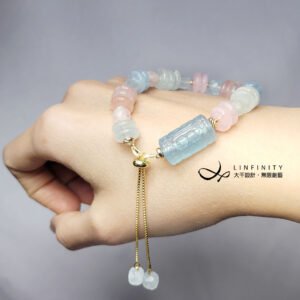 彩虹綠柱石 摩根石 海藍寶 回紋 古錢串 平安扣 手鍊 單品 禮物