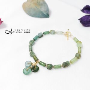 頂級綠碧璽 貔貅 回紋 古錢 八方來財 三元及第 手鍊 單品 禮物