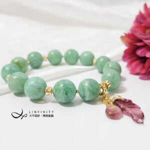 稀有綠紋石 碧璽 柳綠花紅 春意 富貴 智慧 事業 手鍊 單品 禮物