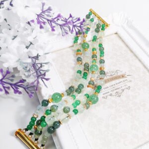 葡萄石 綠草莓晶 寶石 心輪 能量 靈性 多排 手鍊 開運 招財 禮物