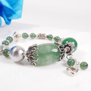 天然 綠草莓晶 東菱玉 機會之石 心輪 事業 手鍊 開運 能量 禮物