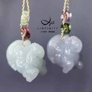 天然 翡翠 唐馬 馬上有錢 馬到成功 碧璽 古錢 富貴 耳環 單品 禮物