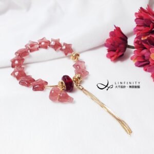 頂級鴿血紅草莓晶 吉星高照 葫蘆 愛情 事業 流蘇 手鍊 單品 禮物