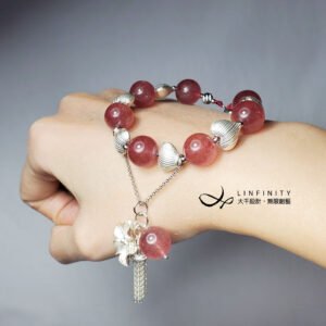 頂級紅草莓晶 戀愛 情人 貴人 招財 開運 能量 手鍊 禮物