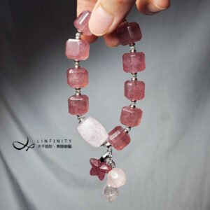 頂級草莓晶魔方 星星 摩根石 回紋 粉晶蘋果 平安 手鍊 單品 禮物