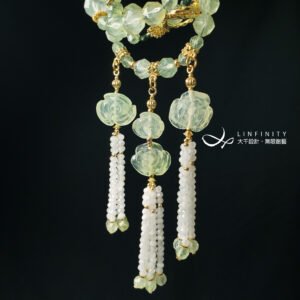 頂級葡萄石 玫瑰 藍月光石 流蘇 希望 富貴 招財 項鍊 單品 禮物