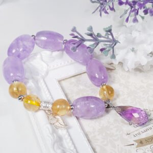 天然紫黃晶 薰衣草紫水晶 智慧 財富 能量 手鍊 招財 情人 禮物