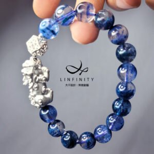 頂級藍幽靈水晶 雪景 貔貅 龍戲珠 光明 招財 手鍊 單品 禮物