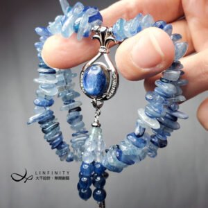 貓眼玉化藍晶石 隨型 蛋面 流蘇 智慧 事業 2股手鍊 單品 禮物