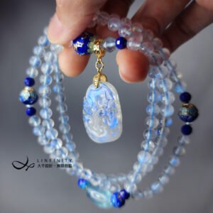 頂級藍月光 海藍寶 青金石 琺瑯 如意 108手串 念珠 5.8mm 單品 禮物