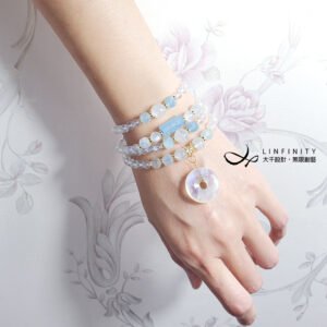 頂級藍月光 海藍寶 古錢招財 回紋吉祥 108手串 念珠 5.6mm 單品 禮物