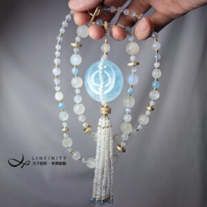 藍月光 龜甲 富甲天下 海藍寶 古錢流蘇 招財智慧 項鍊 單品 禮物