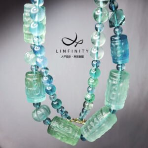 頂級藍綠螢石 回紋 南瓜 魔方 事業 事業 靈性 項鍊 單品 禮物
