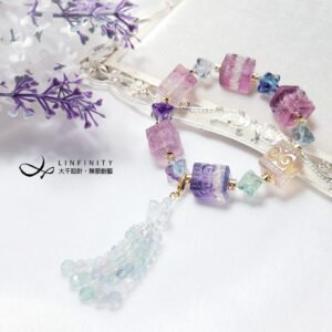頂級彩虹螢石 回紋 梅爾卡巴 流蘇 智慧 大寶石手鍊 單品 禮物