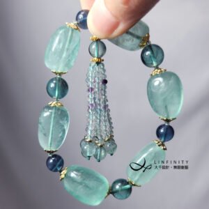 頂級螢石 隨型 流蘇 智慧 招財 事業 手鍊 開運 單品 禮物
