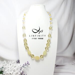 頂級金綠柱石 回紋 黃水晶 白水晶 招財 富貴 項鍊 單品 禮物