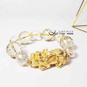 頂級黃水晶 財富之石 白水晶 鑽面 貔貅 招財 手鍊 單品 禮物
