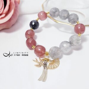 稀有魔鬼雲水晶 草莓晶 鴿血紅 善 扇 燕 智慧 領袖 手鍊 禮物